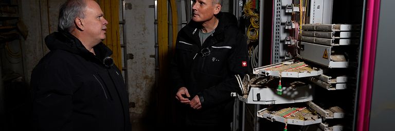 Telekom-Experte Michael Guthart mit Pressesprecher Markus Jodl