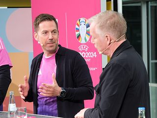 The European Championship trophy at Deutsche Telekom's headquarters in Bonn. 