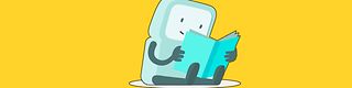 Illustration: Roboter mit einem Buch