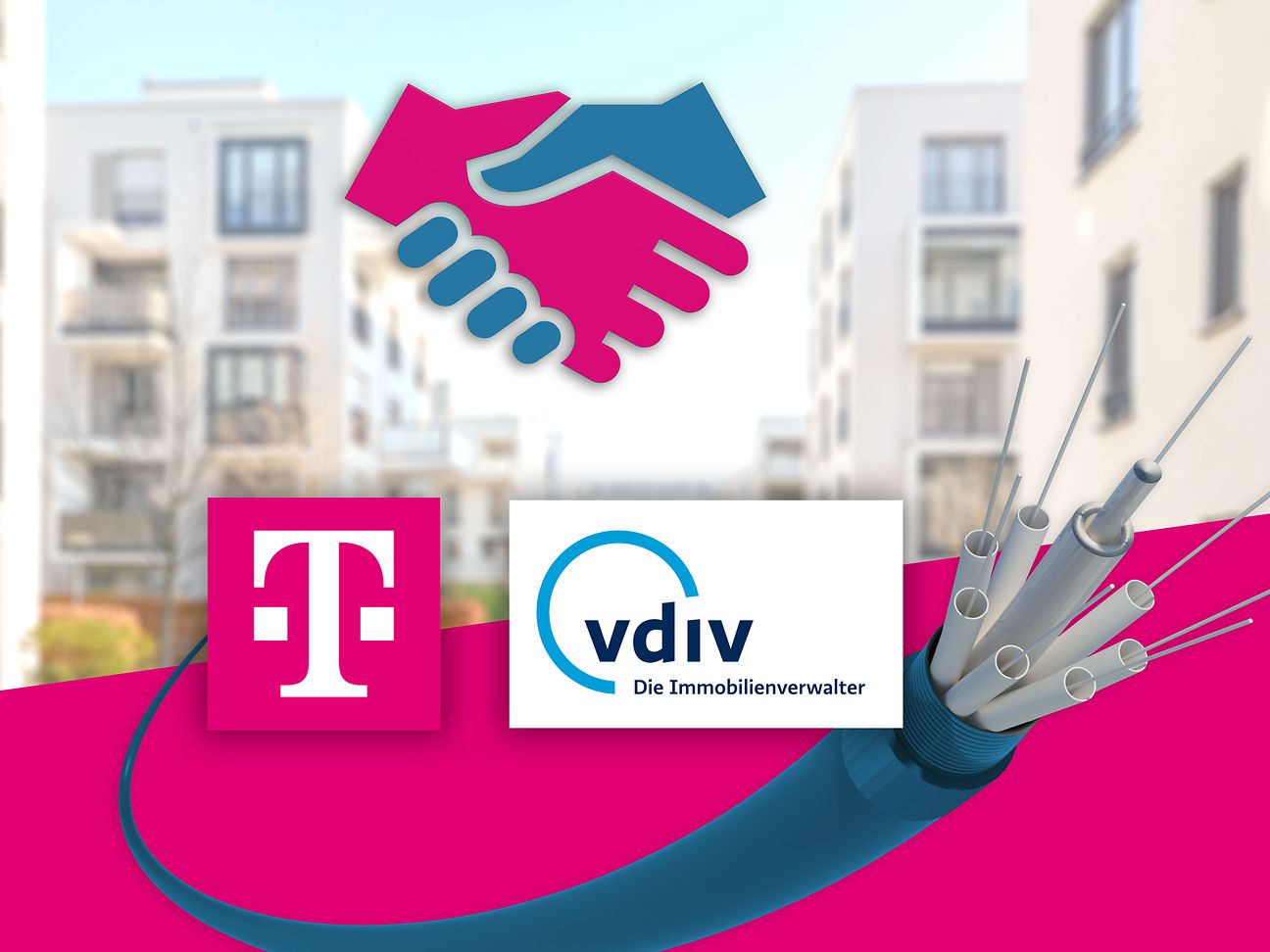 Das Bild zeigt eine Collage zwischen der Telekom und VDIV, es sind die Firmenlogos zu sehen.