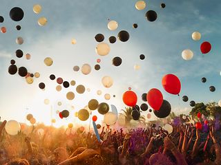 Schmuckmotiv mit Luftballons