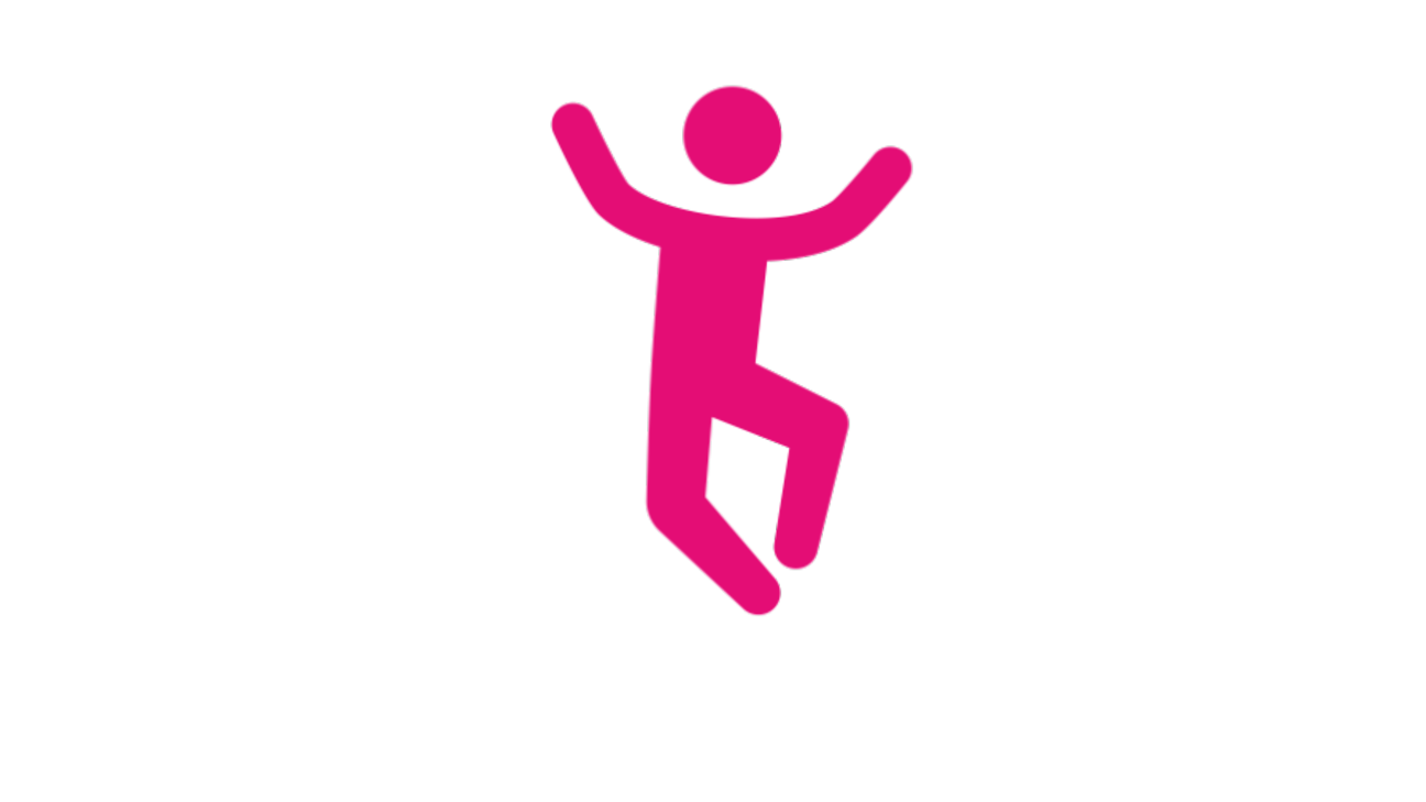 Magenta Icon Springende Person