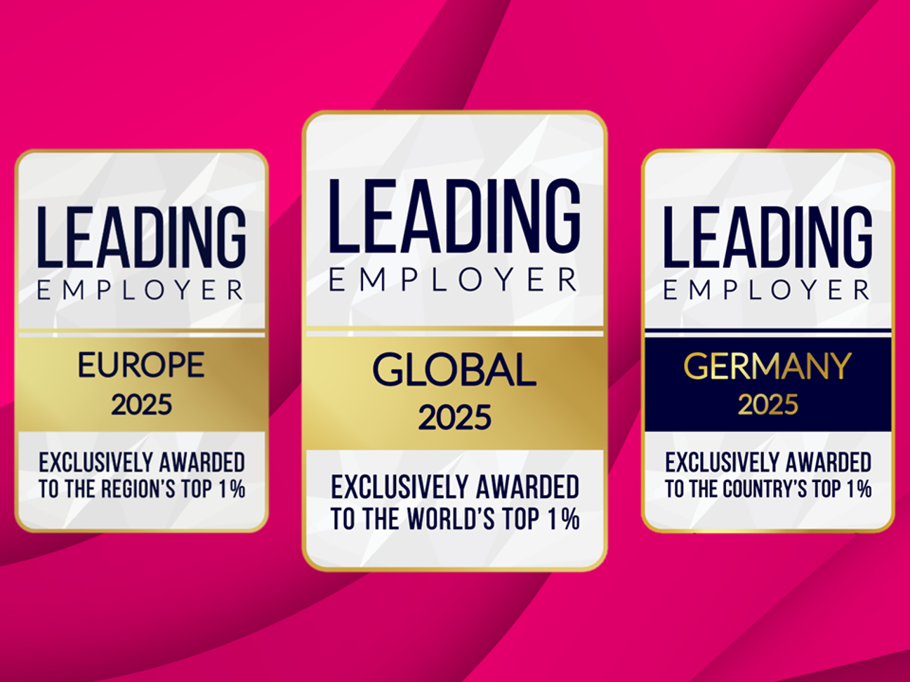 Auszeichnungen Leading Employer 2025: Europe, Germany und Global