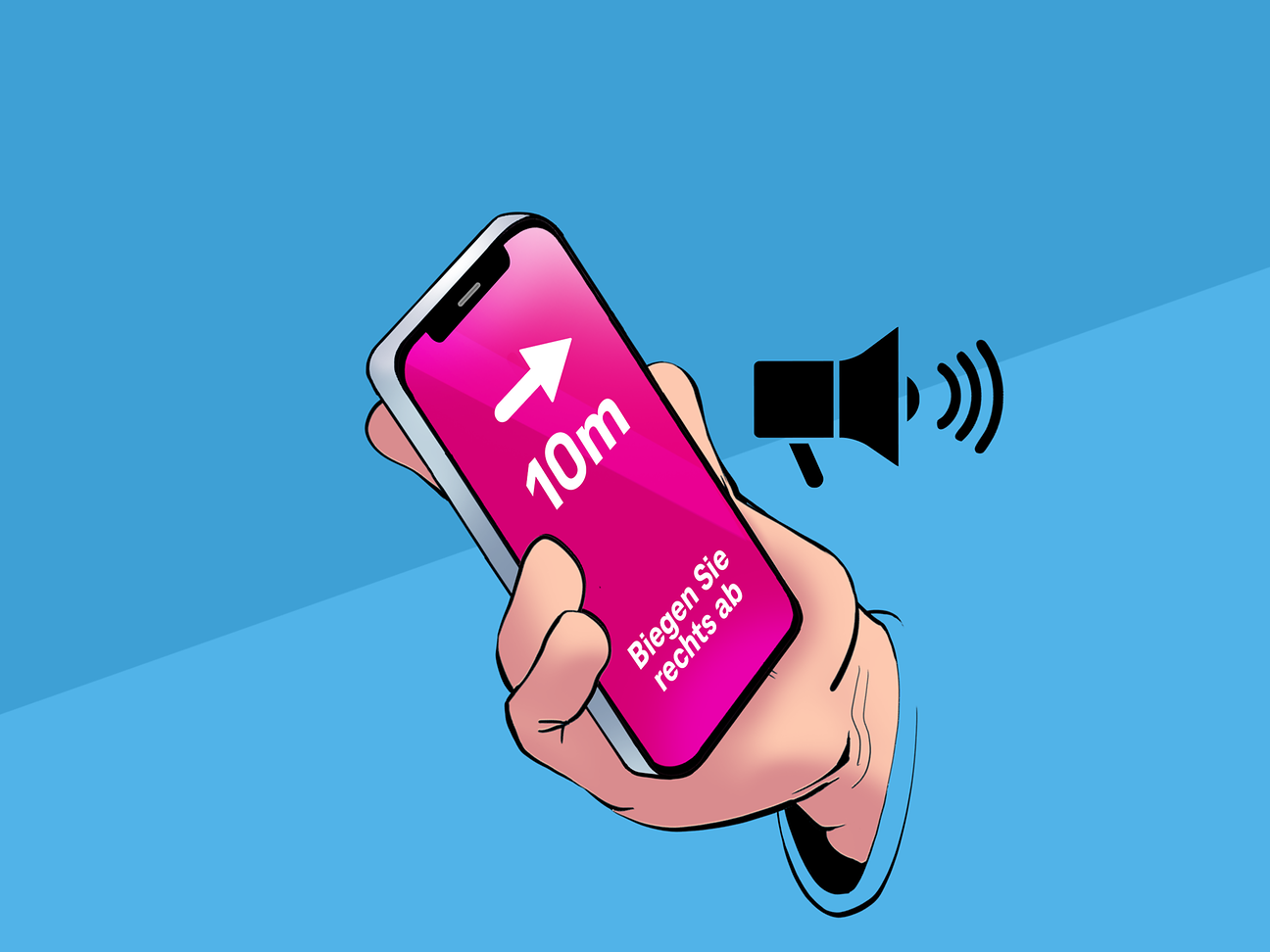 Handy mit Pfeil