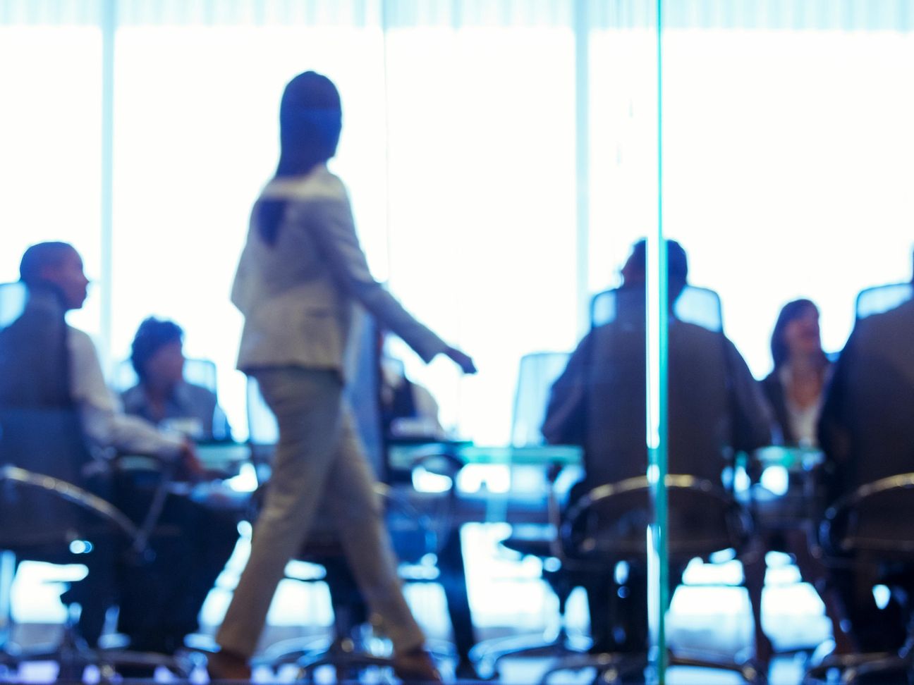 People at a conference table.