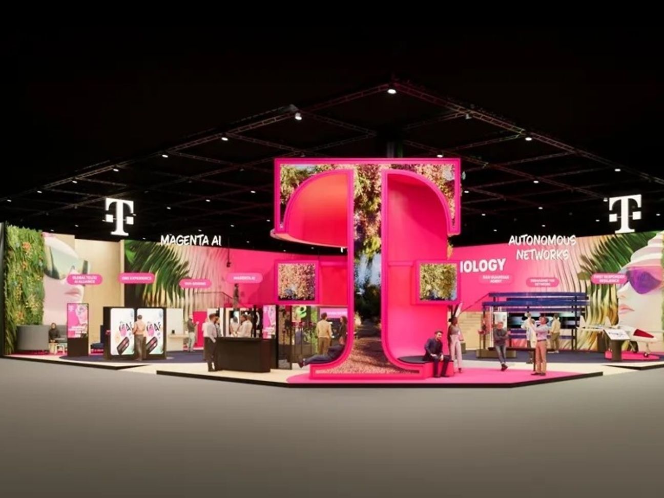 Computergrafik: Telekom-Stand auf dem MWC.