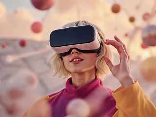 Woman with VR glasses
