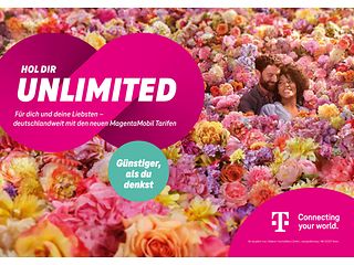 Mit einer Werbeoffensive setzt die Telekom ihre neuen Mobilfunktarife mit unbegrenztem Datenvolumen in Szene.