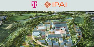 Picture of the IPAI campus with the logos of IPAS and Deutsche Telekom.