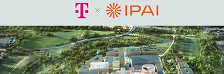 Picture of the IPAI campus with the logos of IPAS and Deutsche Telekom.