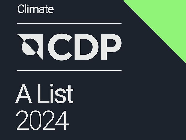 Vom CDP ausgezeichnete Unternehmen erhalten das Climate A List Logo.