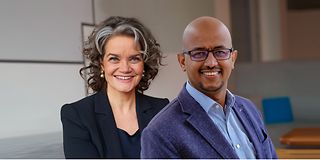 Portraits von Claudia Nemat und Abdurazak Mudesir.
