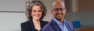 Portraits von Claudia Nemat und Abdurazak Mudesir.