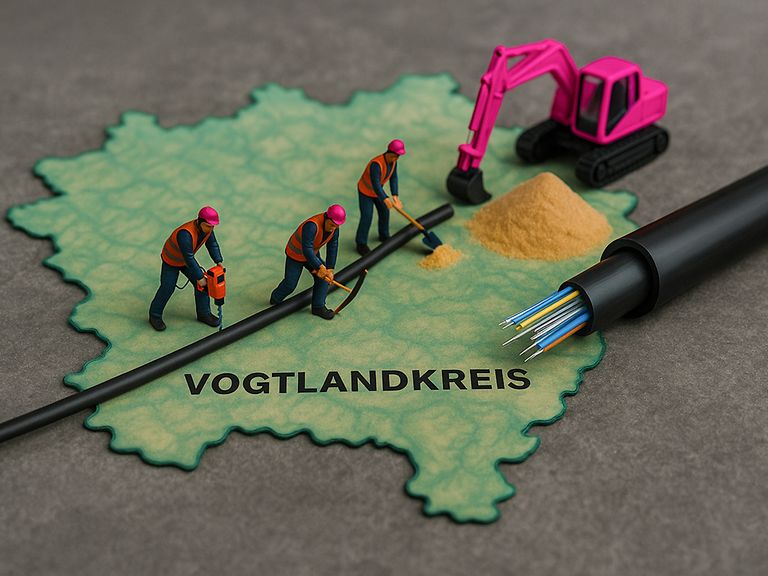 Telekom baut den Vogtlandkreis mit Glasfaser aus.