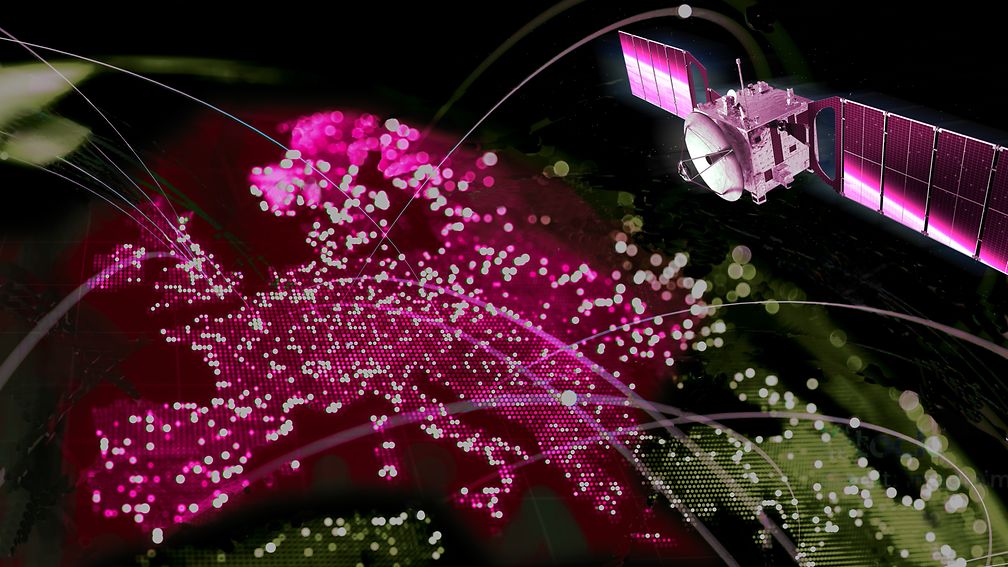 An AI-generated image can be seen, which represents a satellite network.