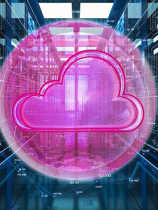 Grafik mit einer magentafarbenen Cloud.