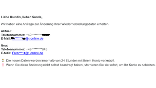 Screenshot Phishing-Mail