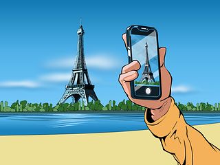 Handy-Bild vom Eiffelturm
