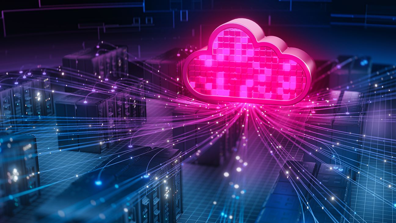 Data streams into the cloud.