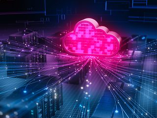 Data streams into the cloud.