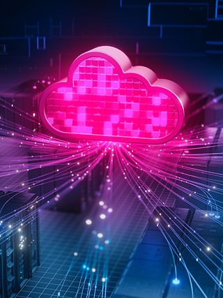 Data streams into the cloud.