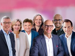 from left: Christian Illek, Dominique Leroy, Ferri Abolhassan, Birgit Bohle, Tim Höttges, Abdu Mudesir, Rodrigo Diehl.