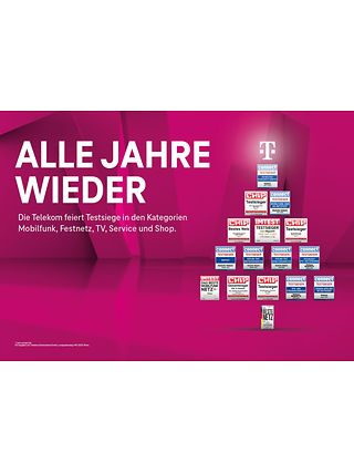 Das Bild zeigt einen magentafarbenen Hintergrund mit der großen Überschrift „Alle Jahre wieder“. 