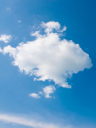 A white cloud in a blue sky