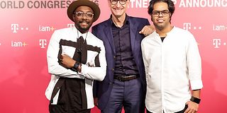 Looking forward to the partnership: Will.i.am, Tim Höttges und Chandra Rathakrishnan (i.am.+).