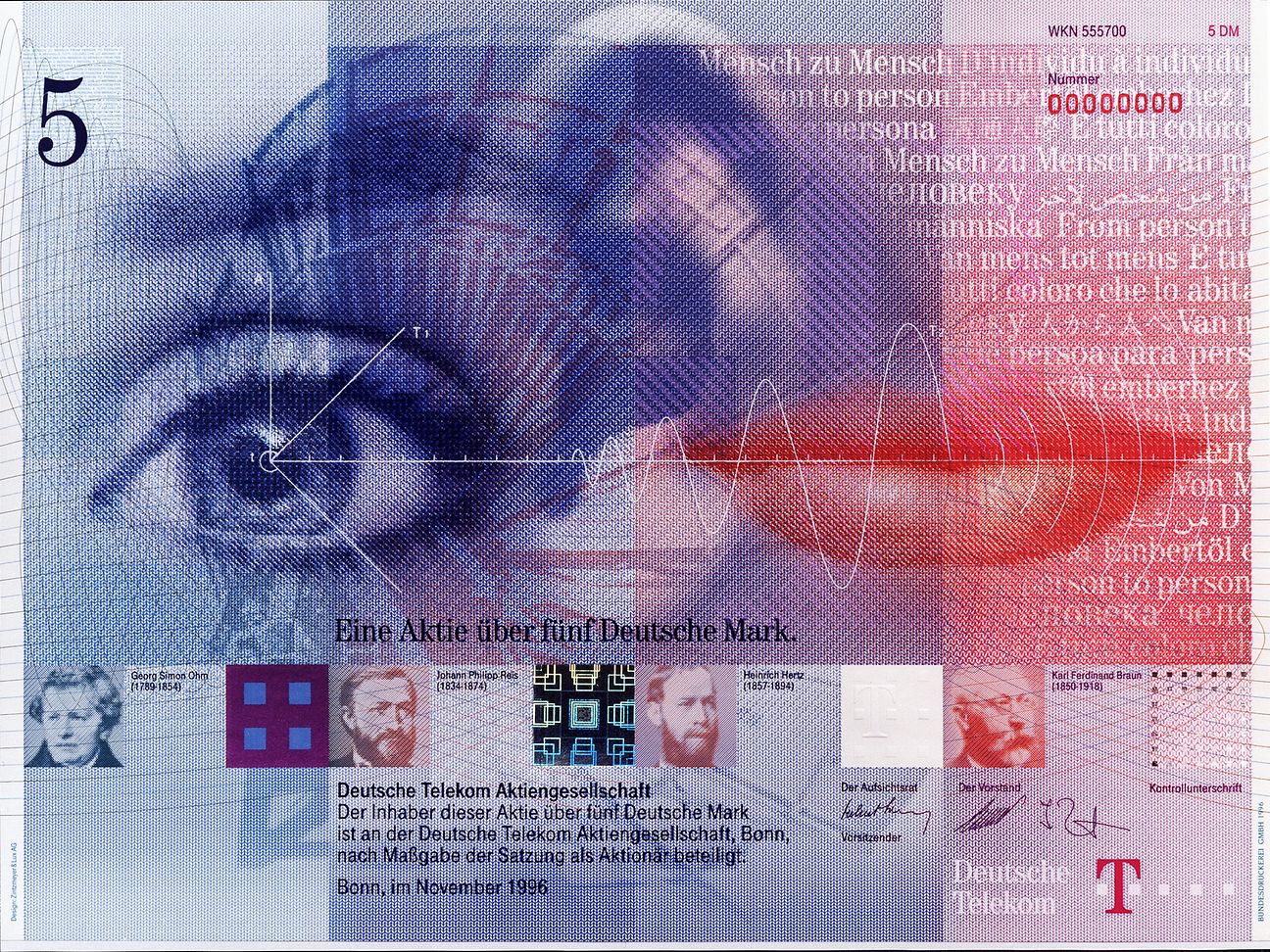 Die Telekom Akltie zum Börsengang 1996.