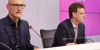 Geschäftsbericht 2014: Tim Höttges (l.) und Thomas Dannenfeldt