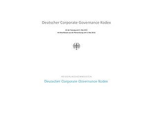 TItelseite Deutscher Corporate Governance Kodex