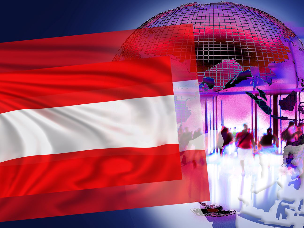 Illustration for NatCo in Austria with country flag.