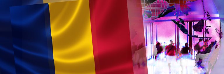 Illustration for NatCo in Romania with country flag.