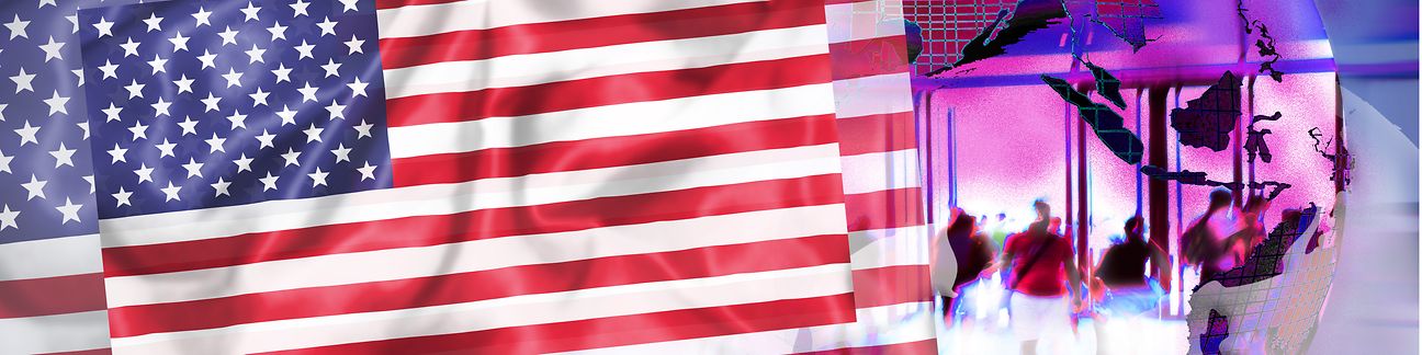 Illustration for NatCo in the USA with country flag.