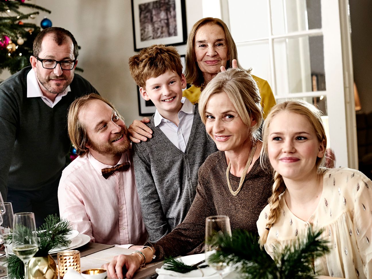 The Heins family takes a break from mobile phones on Christmas.