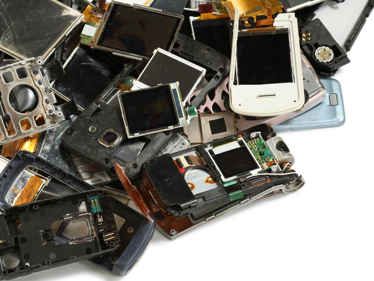 A bunch of old mobiles
