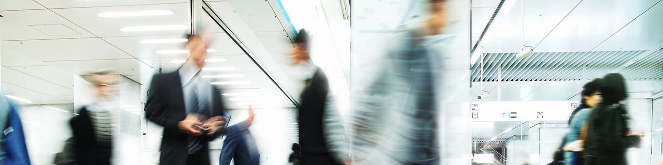 People running around on a platform