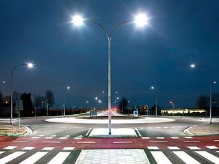 Street lights on a crossroad