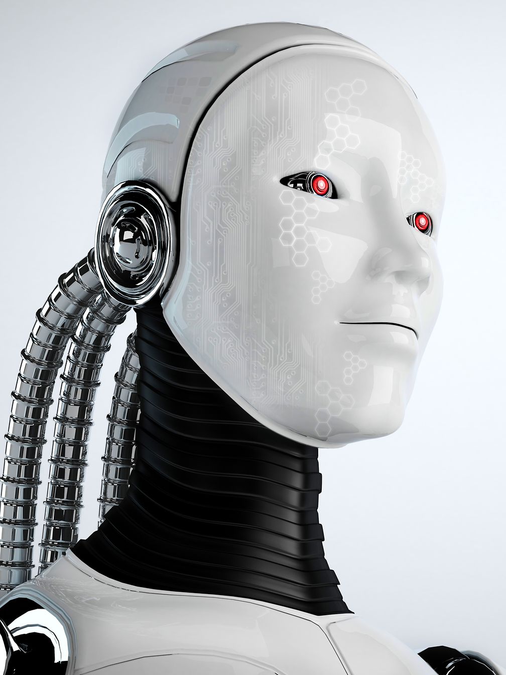 Roboter hält Schmetterling