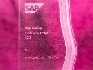 SAP EMEA/MEE Partner Excellence Award 2018