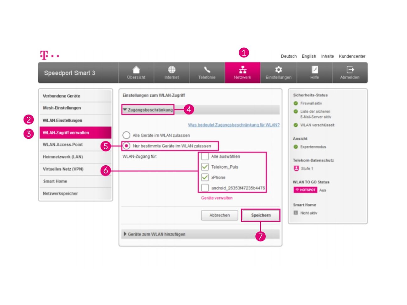 Manage access restriction