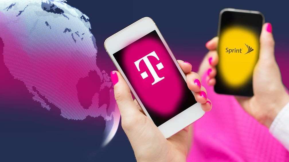 Logos von T-Mobile US und Sprint.
