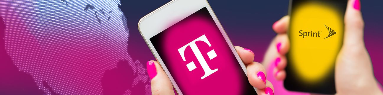 Logos von T-Mobile US und Sprint.