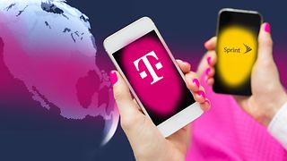 Logos of T-Mobile US and Sprint.