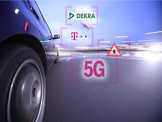 Telekom und DEKRA testen 5G für die vernetzte Mobilität.