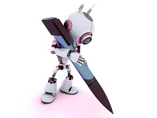 Symbolfoto Roboter mit Stift