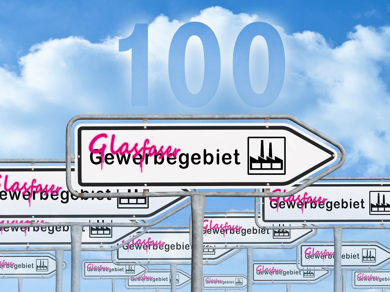 Glasfaser für die ersten 100 Gewerbegebiete.