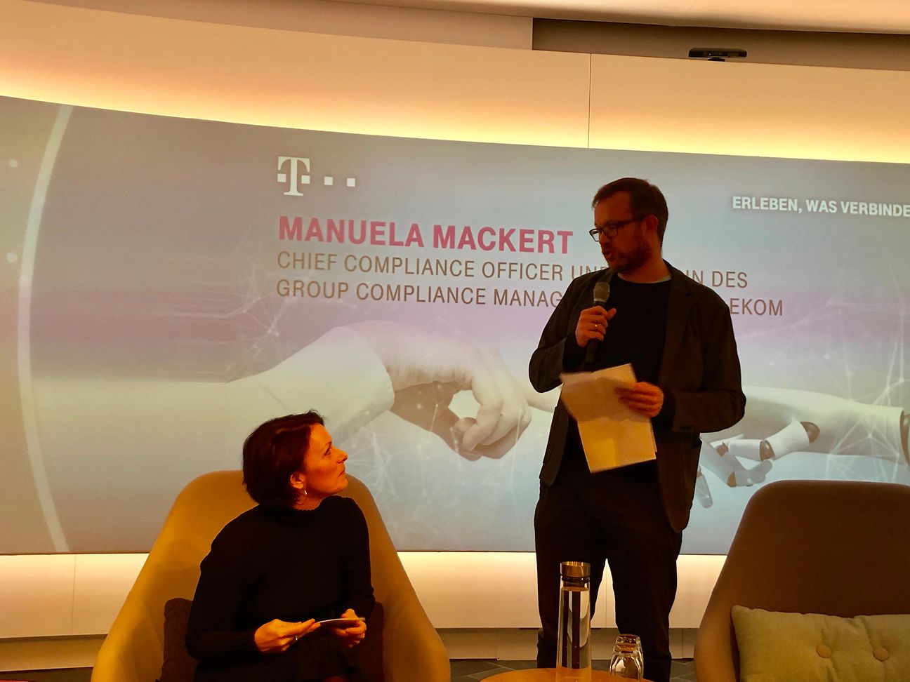 Manuela Mackert, Head of Compliance, and Stefan Kohn, Head of the Design Gallery.