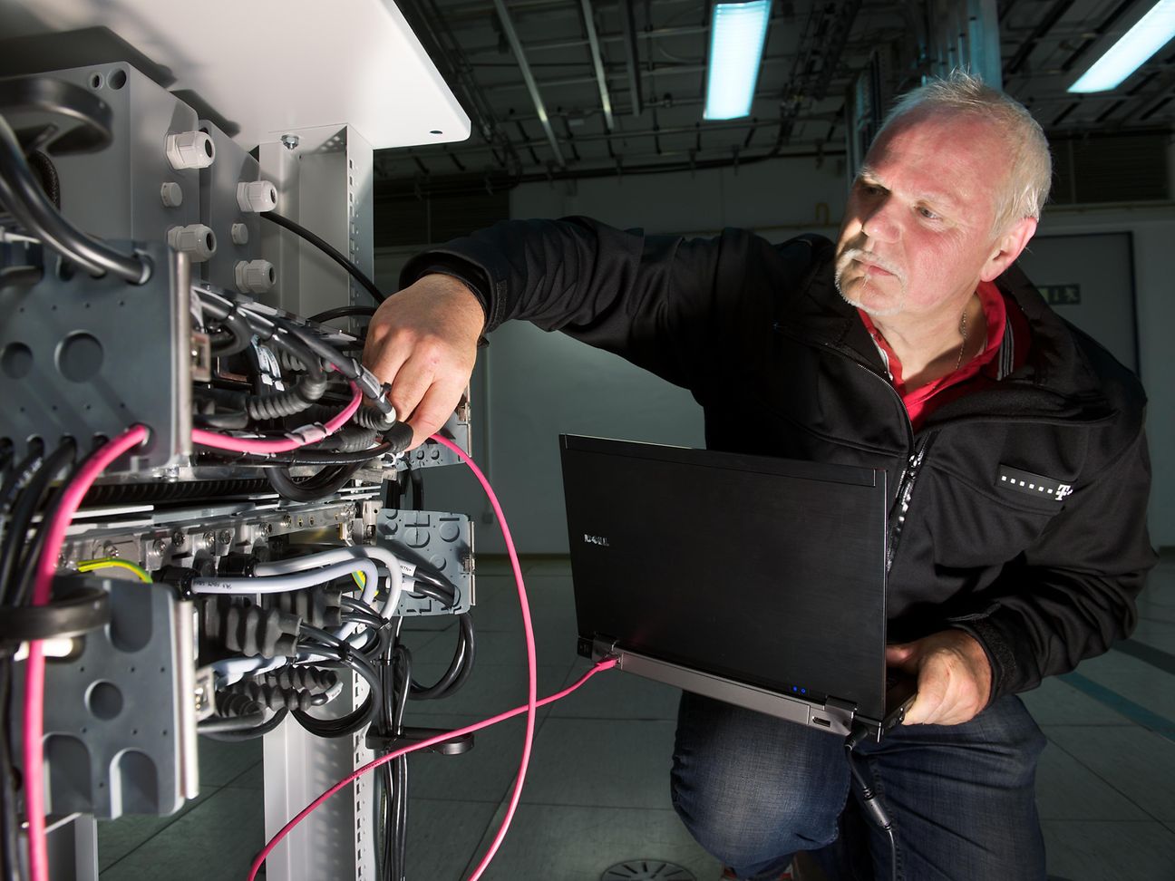 A technician in the control room.